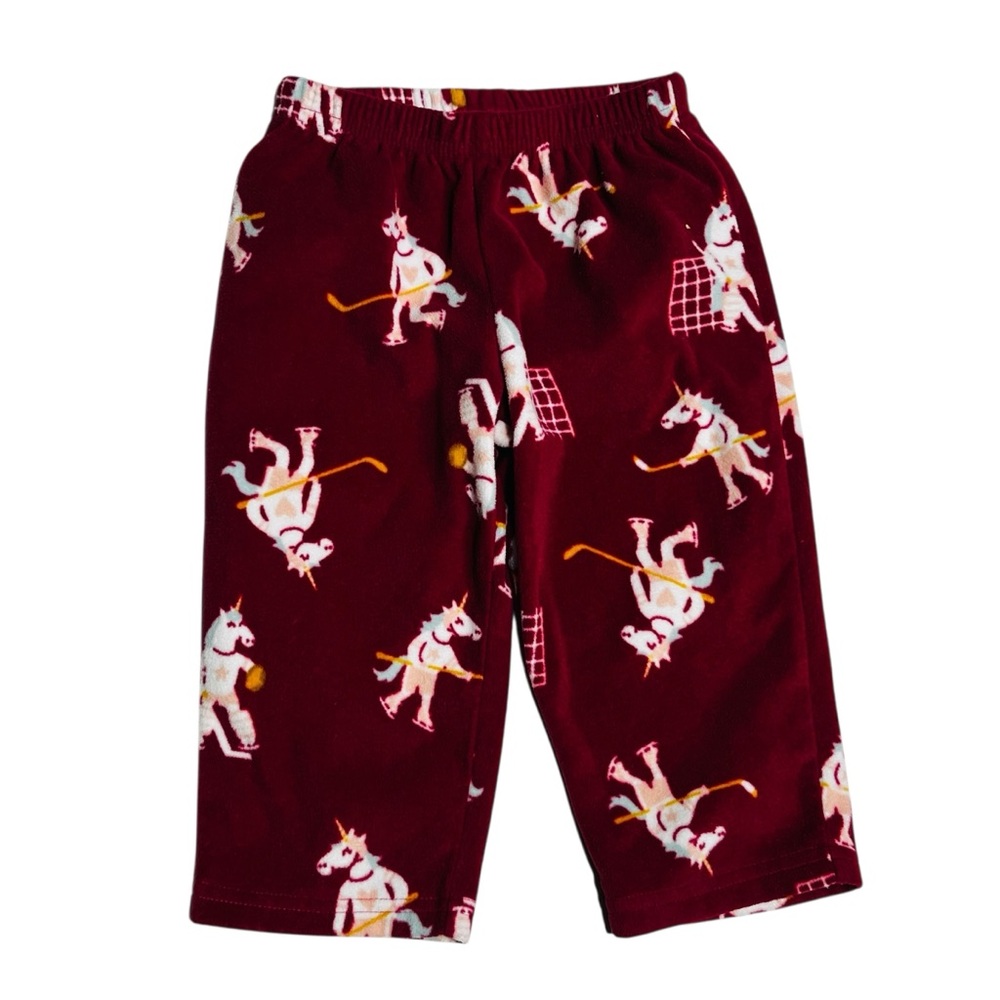 Carter's‎ Burgundy Unicorn Print Fleece Joggers
